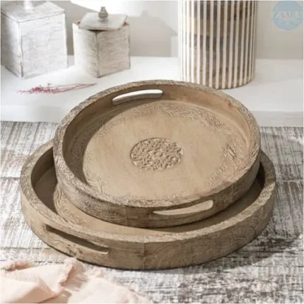 Carved Round Tray Large